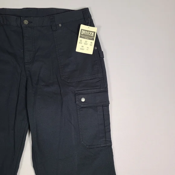 Duluth Trading Co Flex Fire Hose Lined Pants Womens Size 16 Black Canvas Spandex - Picture 6 of 11